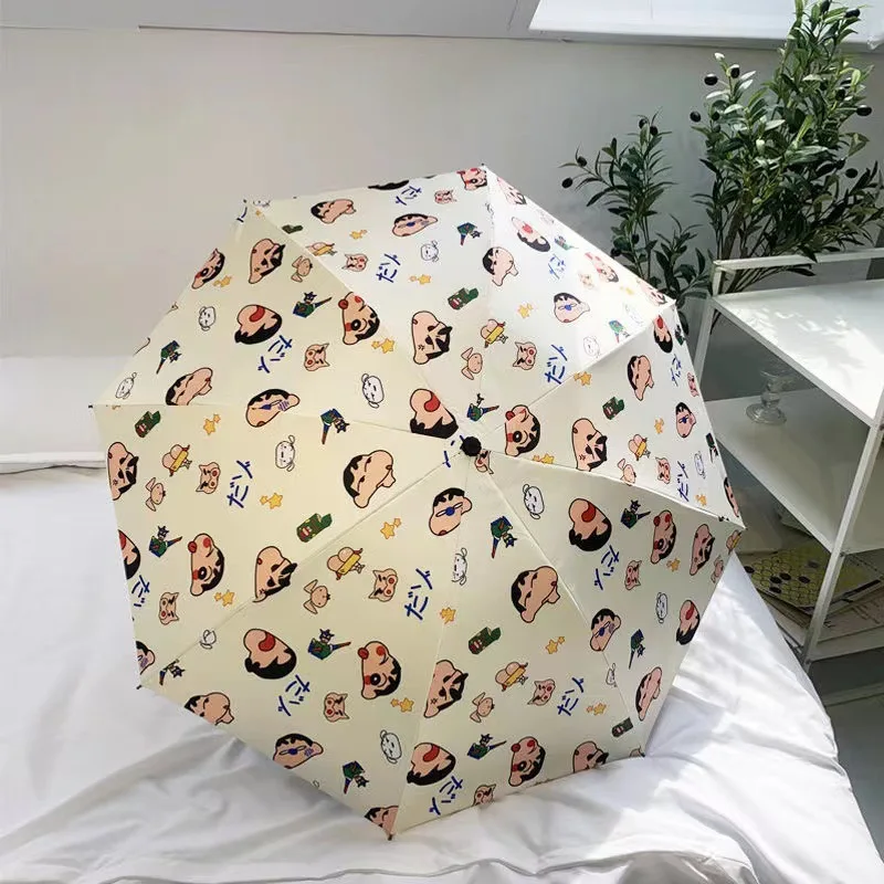 

Crayon Shin-Chan Automatic Female Sunscreen Student Shade Uv Protection Umbrella for Sunny and Rainy Use Vinyl Sun Umbrella