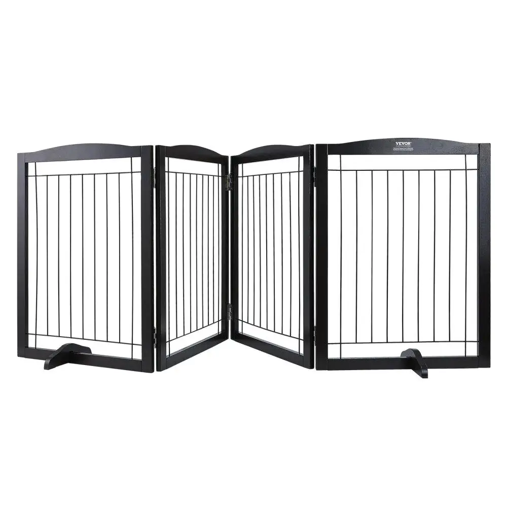 

Free Standing Dog Gate, 32" H x 96.5" W Freestanding Pet Gate, 4 Panels Foldable Dog Gate for wide and Narrow Passageways,