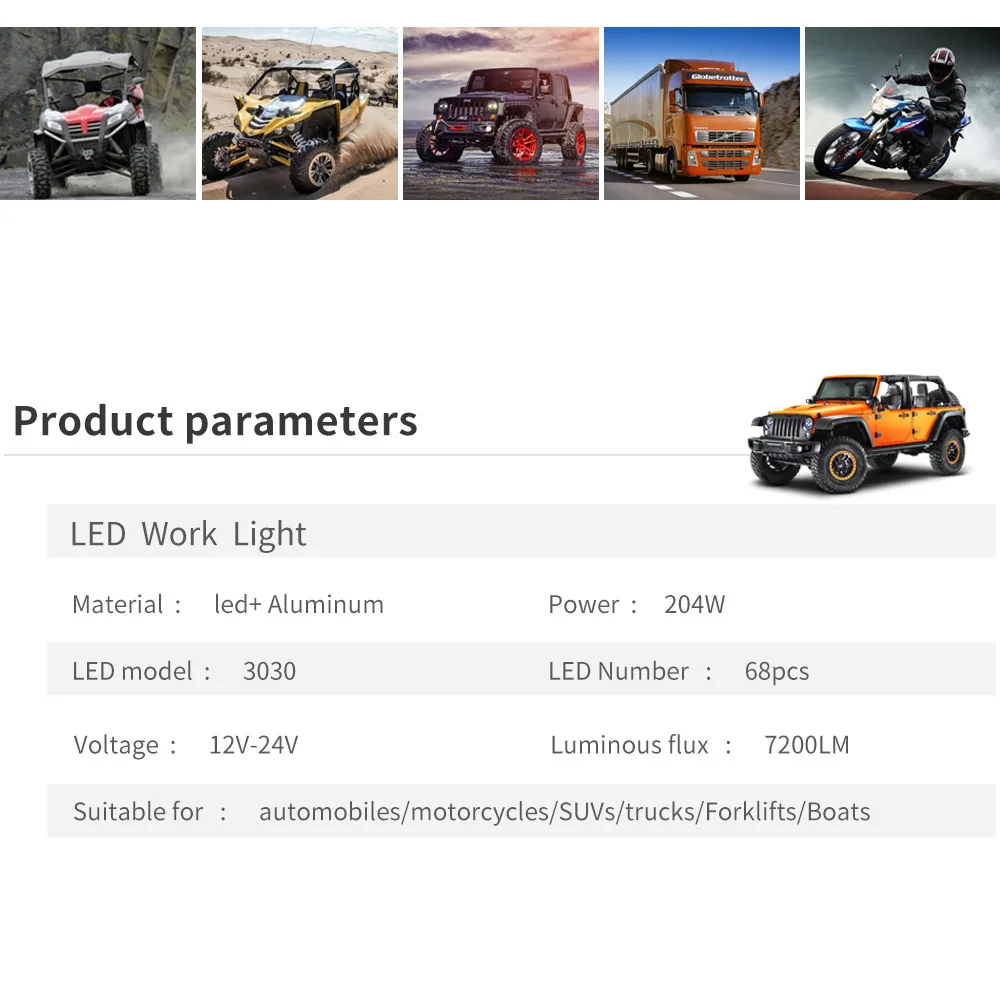 2 stücke 4 zoll 5 zoll 6 zoll LED Licht Bar Offroad Spot Flut LED Arbeit Licht für Lkw Auto boot Traktor 4x4 Atv Scheinwerfer 12 V 24 V – Detail 4
