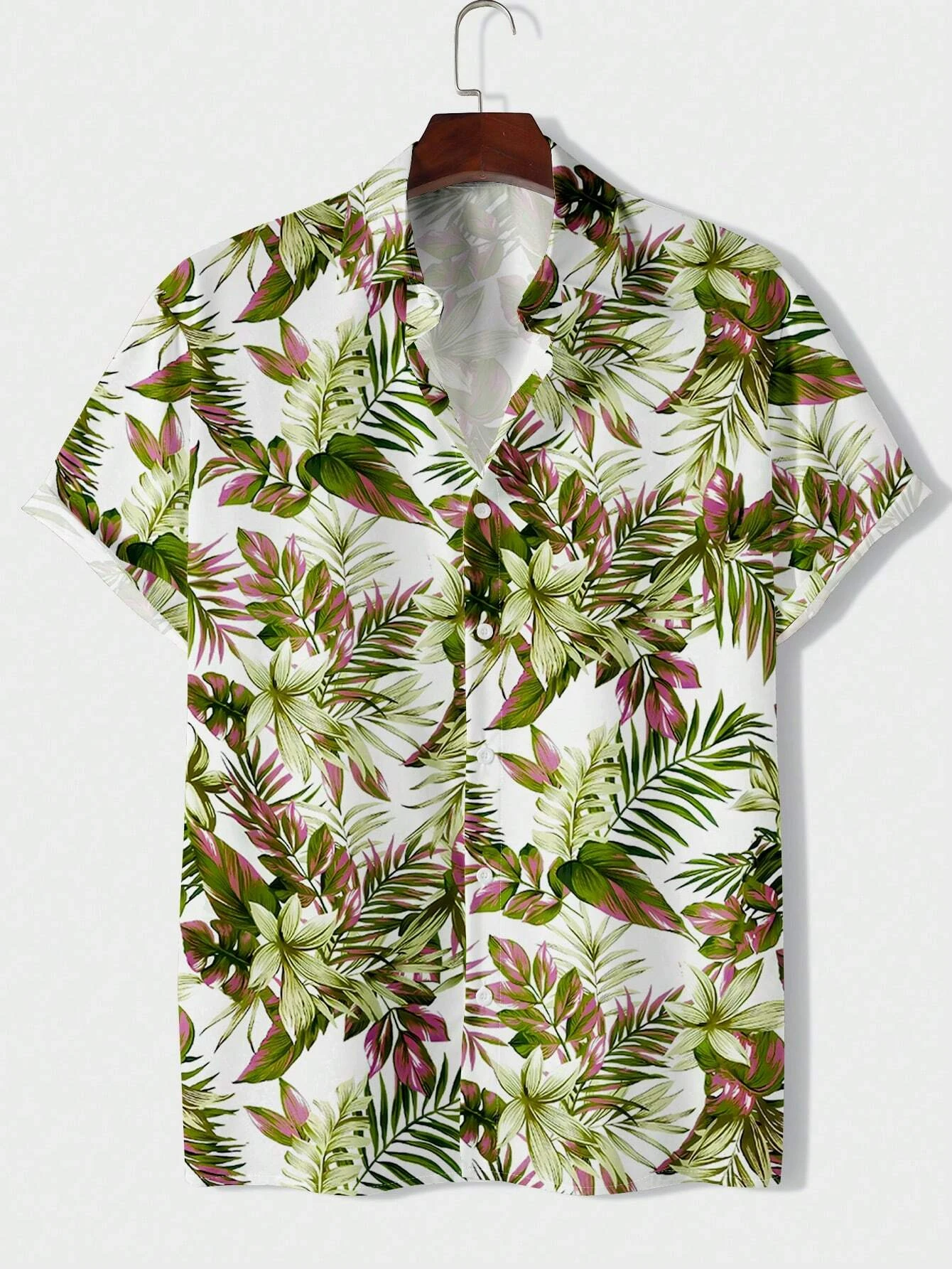 Männer Frauen lässig botanischen Druck helle Farbe Hemd Muster Design Kurzarm Shirt Button-up-Mode-Tops