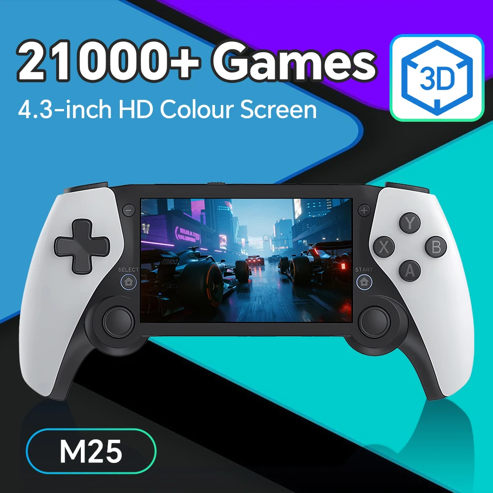 

Portable 64GB M25 Handheld Game Console Emuelec OS with 21000+ Retro Games & 20+Emulators for PS1/PSP/FC/GB/GBA/MD/SFC 4.3 inch
