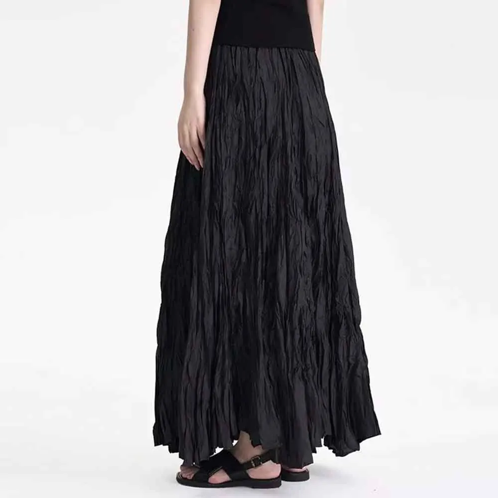 Y2k Autumn A-Line Skirt Pleated Gothic Dark Samurai Skirt  Genderless Streetwear Fashion Outdoor Versatile Wide-Leg Skirt Unisex