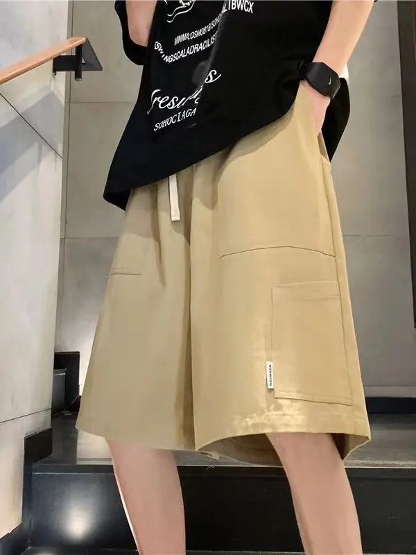 

Мужские повседневные брюки Cleanfit свободного кроя в американском уличном стиле от модного бренда, спортивные шорты, летняя свободная рабочая одежда, повседневные брюки-капри.