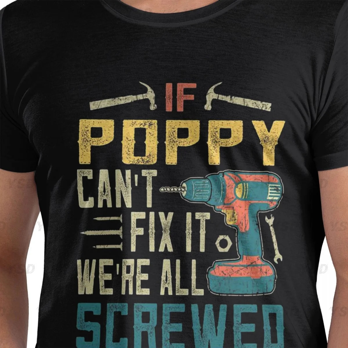 If Dad Can't Fix It We're Screwed Men's tight fitting sports T-shirt,cosy, Oversized print Tee shirt