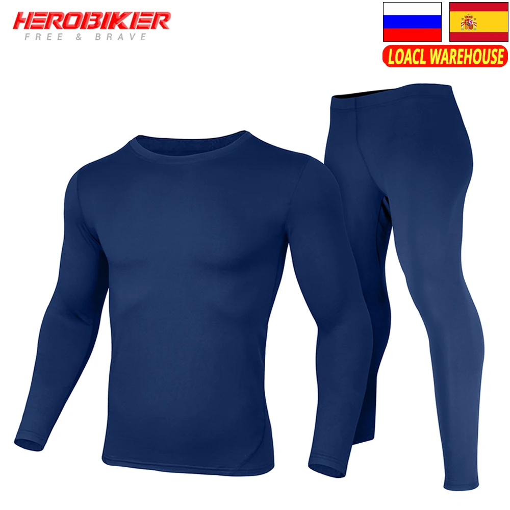 Herobiker Thermal Underwear Men Motorcycle Skiing Base Layer Thermal Underwear Winter Warm Long Johns Shirts Tops Bottom Suit