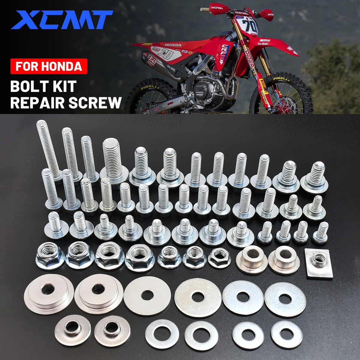 

Motorcycle screw Hardware Bolt Full Plastics Fastener Kit For HONDA CR CRF 125 150 250 R X RX CRF250R 450R 250RX 450RX Dirt Bike