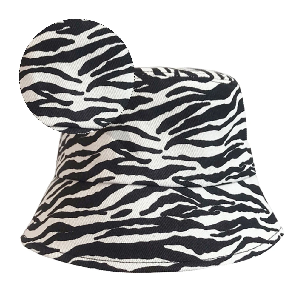 

Summer Zebra Bucket Hat Women's Ladies Sun Huge Polyester Travel Beach Shade Stripe