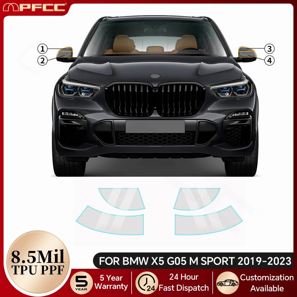 

For BMW X5 G05 M SPORT 2019-2023 Car Headlight Rearview TPU Paint Protection Film Clear Bra Resistant Anti-scratch Pre-cut PPF