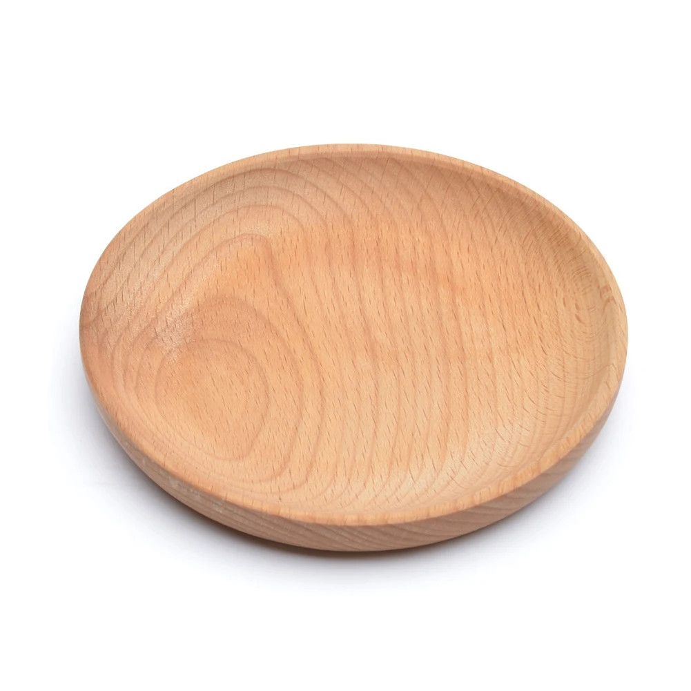 Wood Serving Plate Wooden Round Serving Tray Eco-friendly Reusable Snack Plate for Appetizers Cheese Sushi