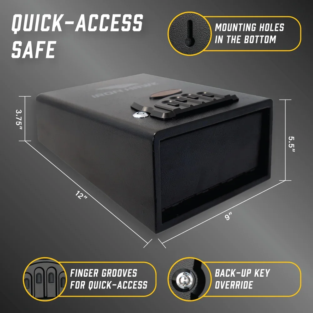 Small Quick Access Vault Fingerprint Safe Cerraduras De Huella Dactilar Cofre Arma De Fogo Fingerprint Safe Fechadura