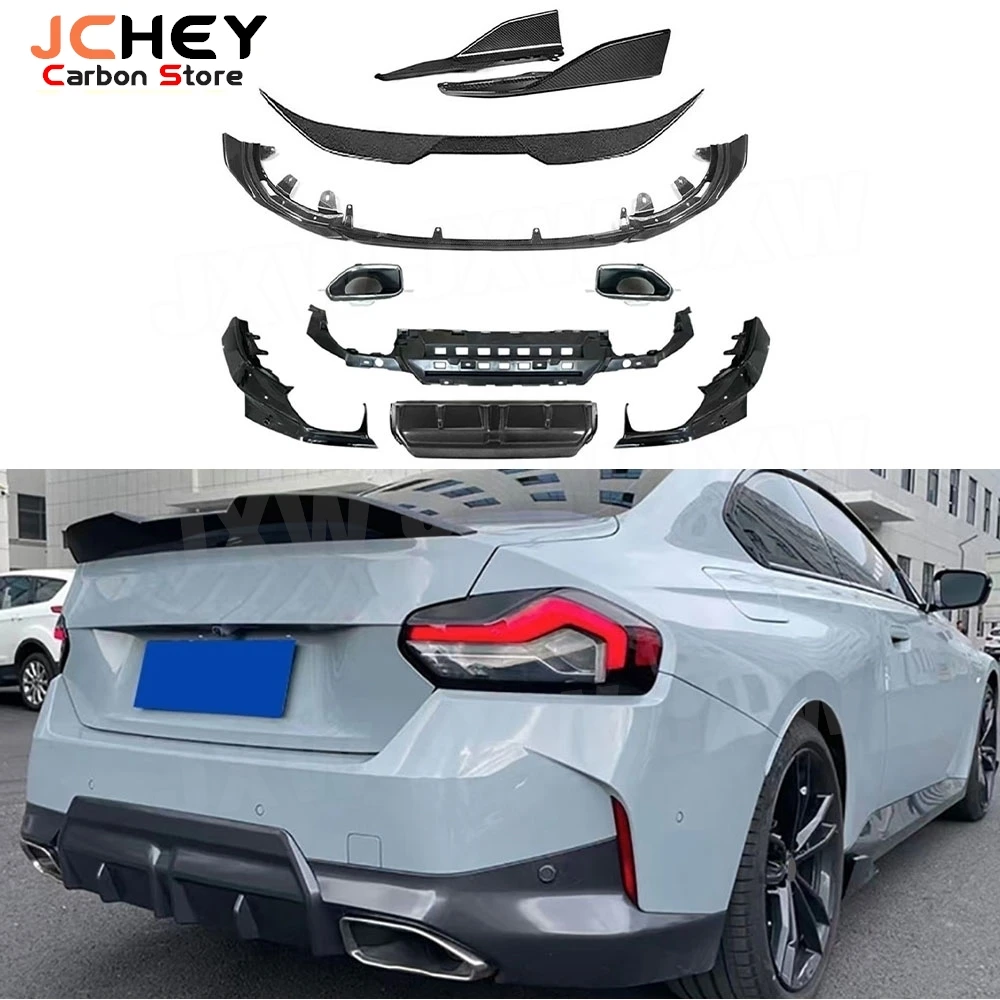 

JCHEY ABS Front Lip Rear Bumper Diffuser Sets Side Skirts Rear Spoiler for BMW 2 Series G42 M-Sport Coupe 2021 + BodyKit
