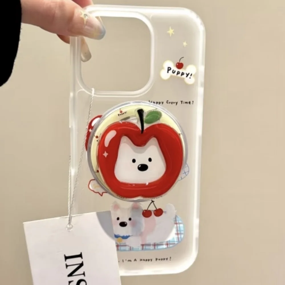 

Милый Apple Puppy Magsafe с магнитной ручкой, подставка для телефона, подходит для iPhone 17 16, подставка для аксессуаров