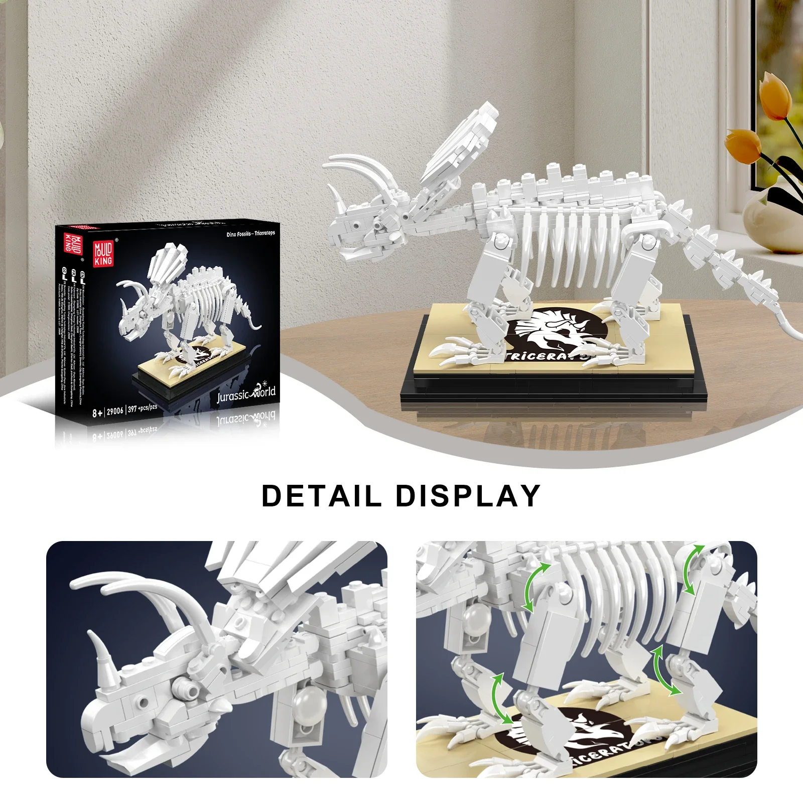 

397 шт. Mold King 29006 динозавр Юрского периода ископаемый T-rex стегозавр птерозавр трицератопс строительные блоки кирпичная игрушка подарок на день рождения