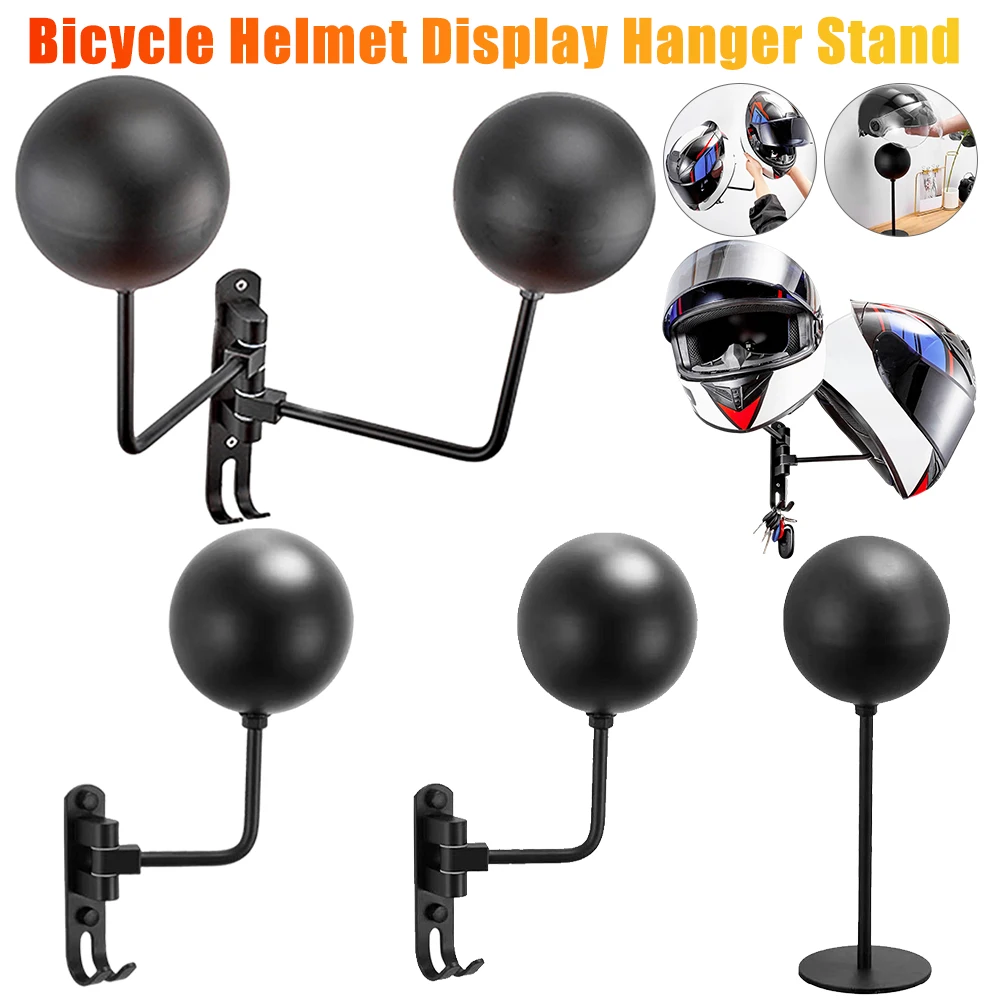 

180° Motorcycle Helmet Rack Holder Wall Mounted Helmet Rack With 2 Hooks Multi functional Rack For Football Volleyball Hats Cap