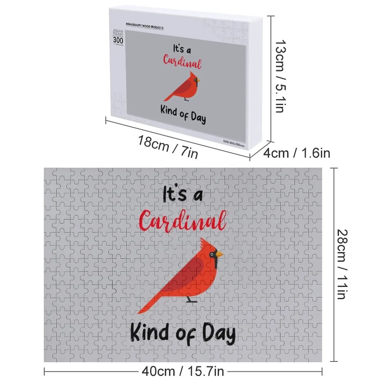 È un tipo cardinale di giorno Puzzle personalizzato per bambini Animali in legno Puzzle per adulti in legno