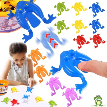 10-60Pcs Jumping Frog with Bucket Bounce Fidget Toys Novelty Assorted Stress Reliever Birthday Gift Boys Girls Party Favor Game