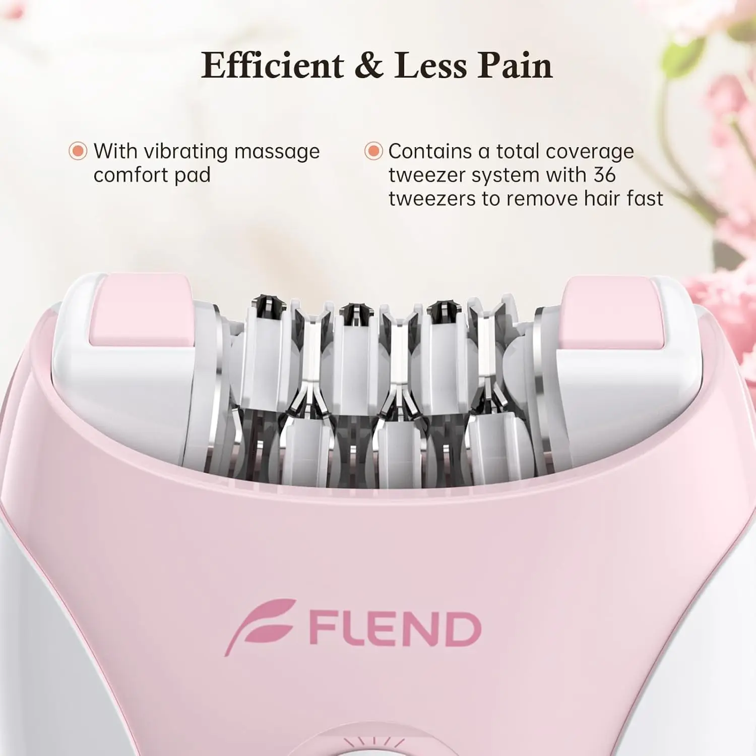2-Speed Rechargeable Epilator with Massage Pad for Face, Bikini, Arms, Legs – LED Hair Removal Device
