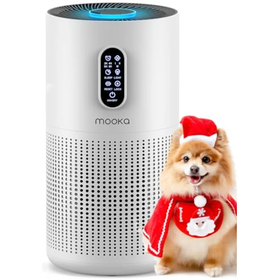 

Air Purifiers for Home Large Room up to 1500 ft, White HEPA Air Purifier for Pets Hair in Bedroom with Aromatherapy, 20dB Quiet