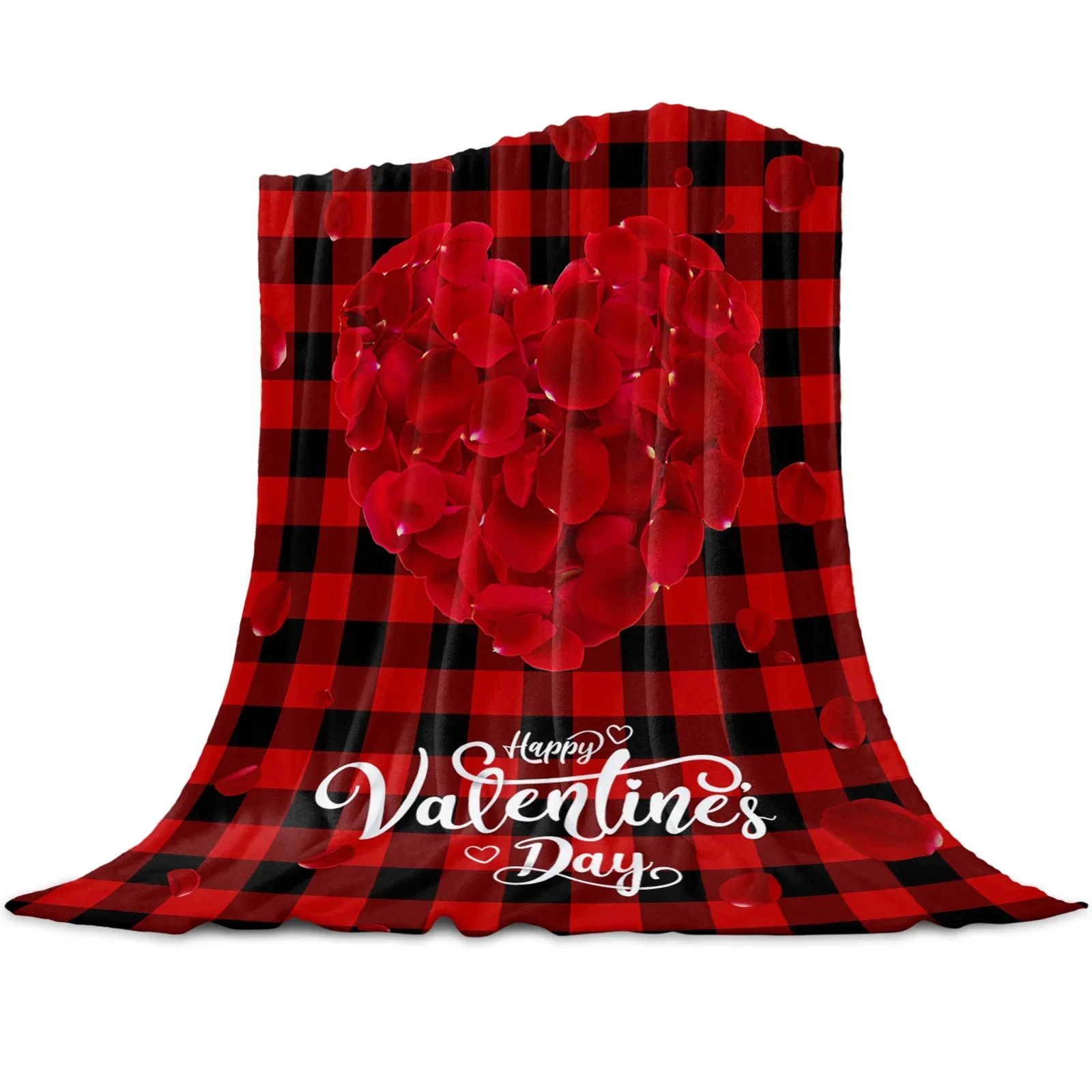 

3d Printed Blanket Rose Flower Bouquet Retro Soft Warm Flannel Blankets Sofa Bed Blankets for Children Birthday Christmas Gift