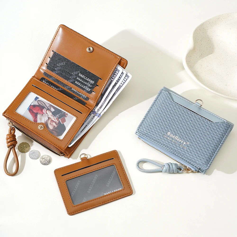 New Big Capacity Women Wallet Simple Detachable Card Clip High Quality Zipper Coin Pocket Photo Holder Female Purse