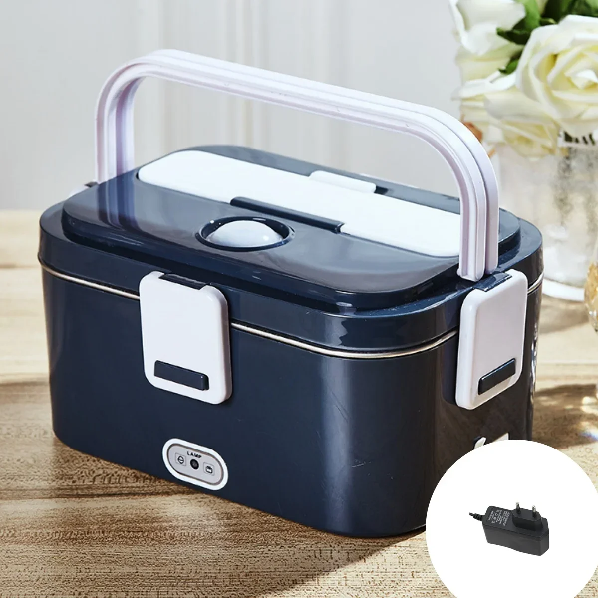 Portable electric lunch box 1 bottle pc car stainless steel plastic 2-in-1 household insulation heating lunch box can be plugged