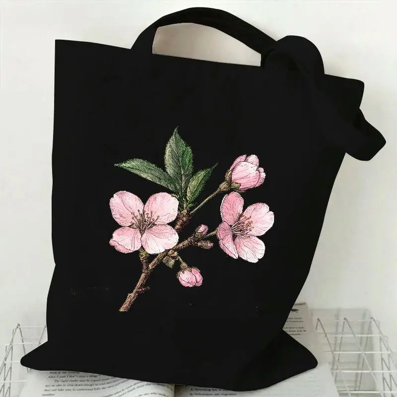 Elegant Sakura Flower Handbag Foldable Reusable Shopper Great Gift For Spring Season Fans And Minimalist Decor Lovers