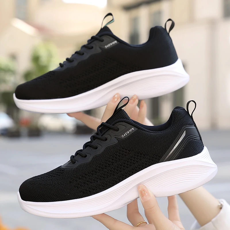 Lightweight Flying Weave Breathable Running Shoes Women Comfortable Sports Casual Sneakers Ladies Non-Slip Fitness Jogging Shoes