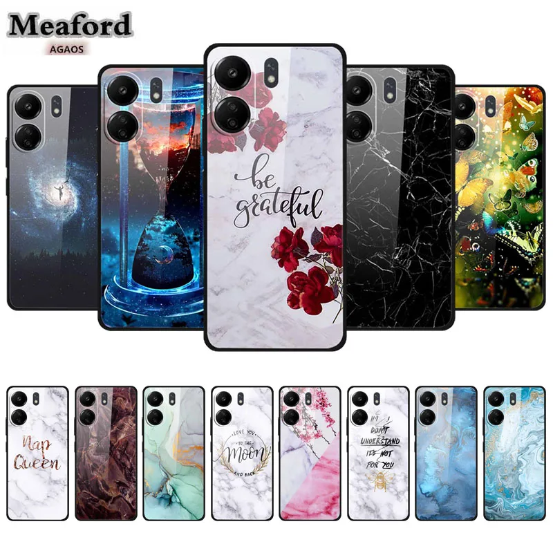 Tempered Glass Case For Redmi 13C 4g Global Hard Phone Cover for Xiaomi Redmi 13 C 4g Global Shell Natural Landscape Back Cases