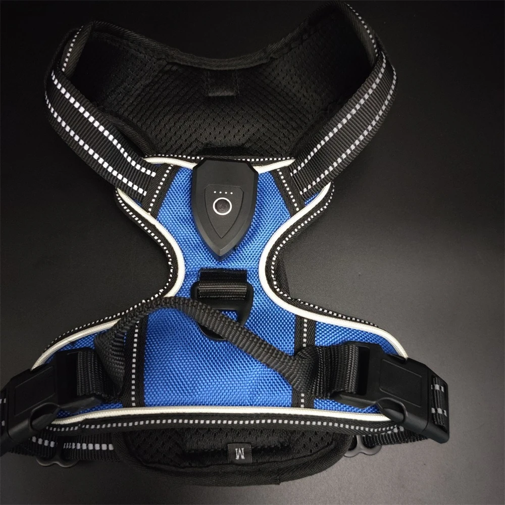 LED pet luminous chest strap Night dog walking car accident adjustable flash cat and dog vest