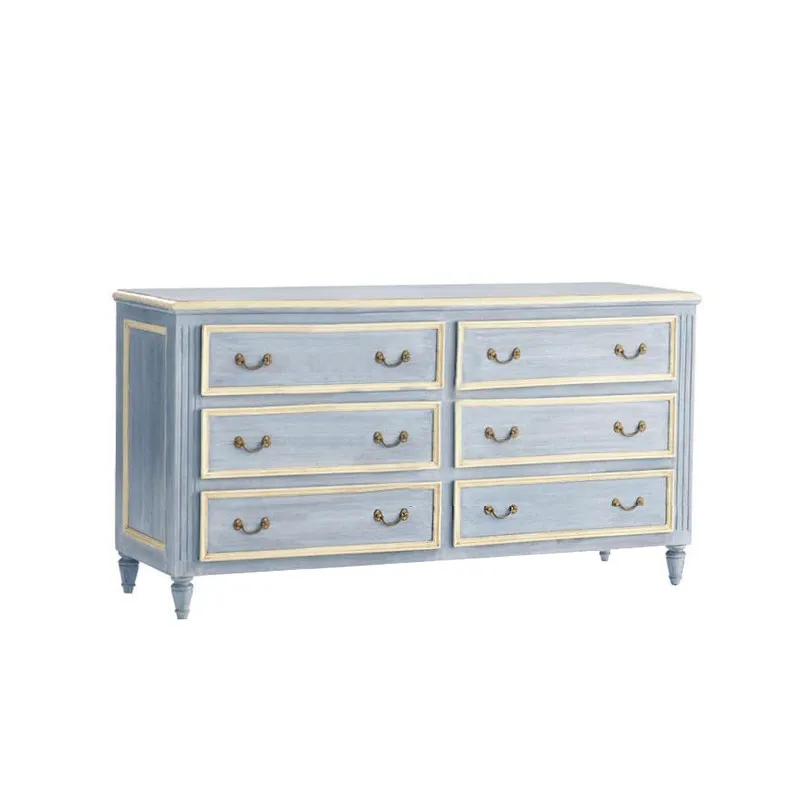 CX retro solid wood dining edge, six buckets, storage cabinet