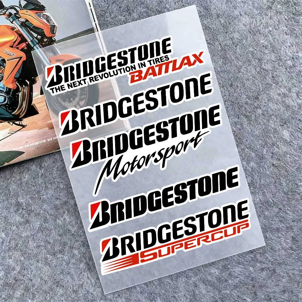 Pegatinas reflectantes BRIDGESTONE para motocicleta, calcomanías de vinilo impermeables para casco de motocicleta, tanque de combustible, bicicleta