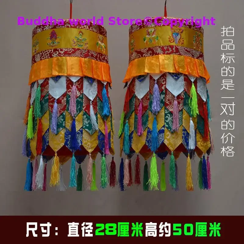 A pair 2PCS Wholesale Buddhist supplies Buddhism HOME Temple Royal good Deco auspicious Embroidery Wall hang Victory Baochuang