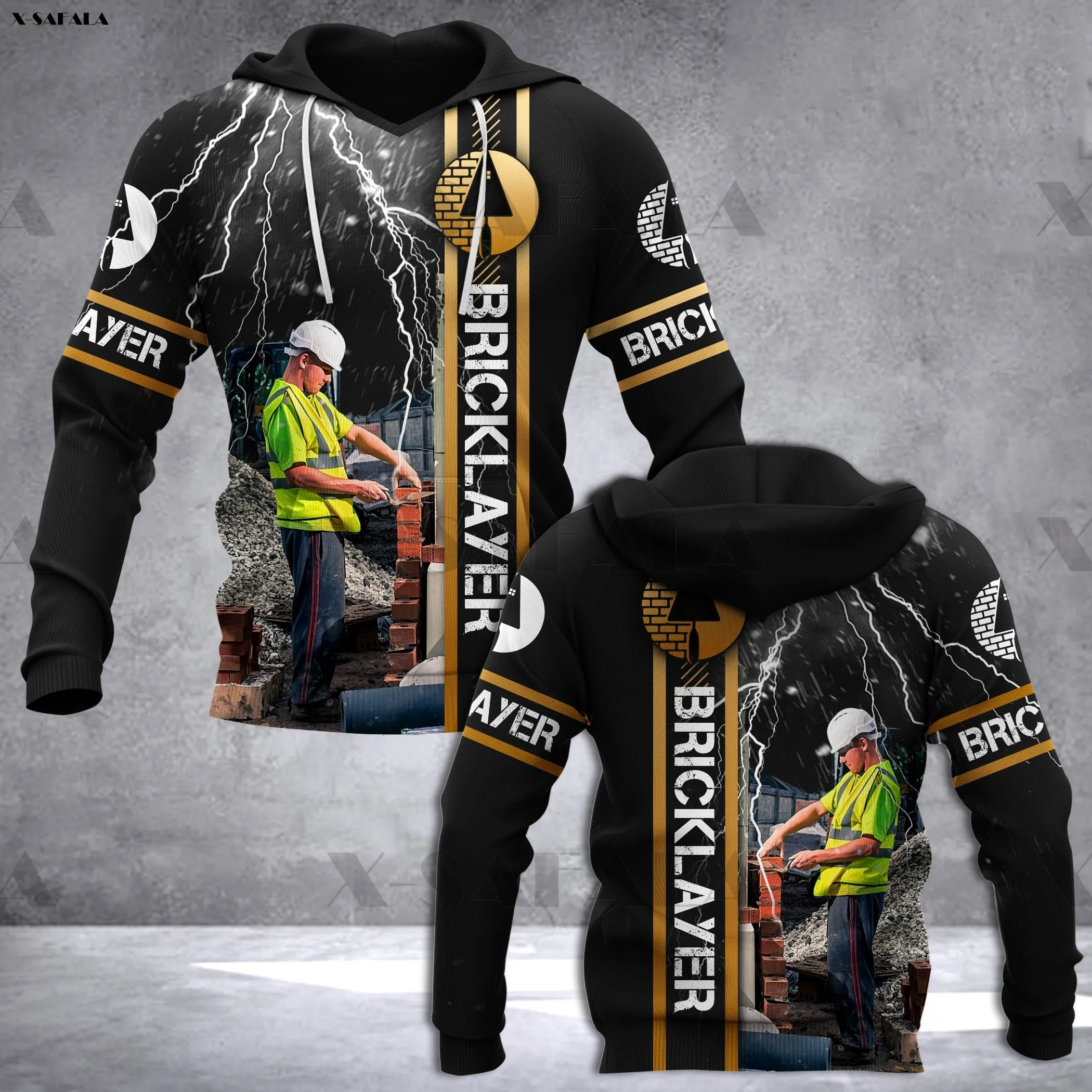 BRICKLAYER Worker Job Uniform Personalized  Printed Hoodie Man Female Zipper Pullover Sweatshirt Streetwear Tracksuits Jersey