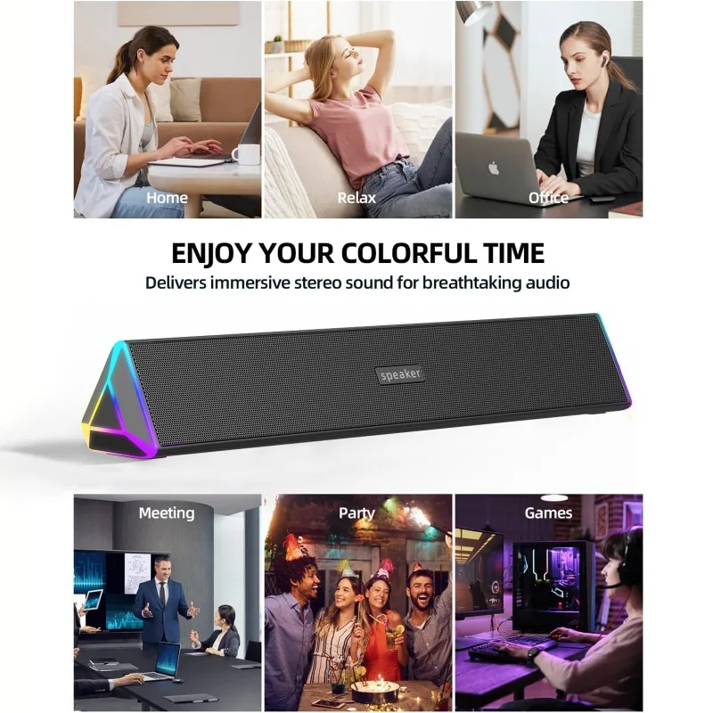 Qualité sonore HiFi 4 unités caisson de basses USB filaire haut-parleur Bluetooth maison lumières rvb ordinateur de bureau Esports jeu haut-parleurs