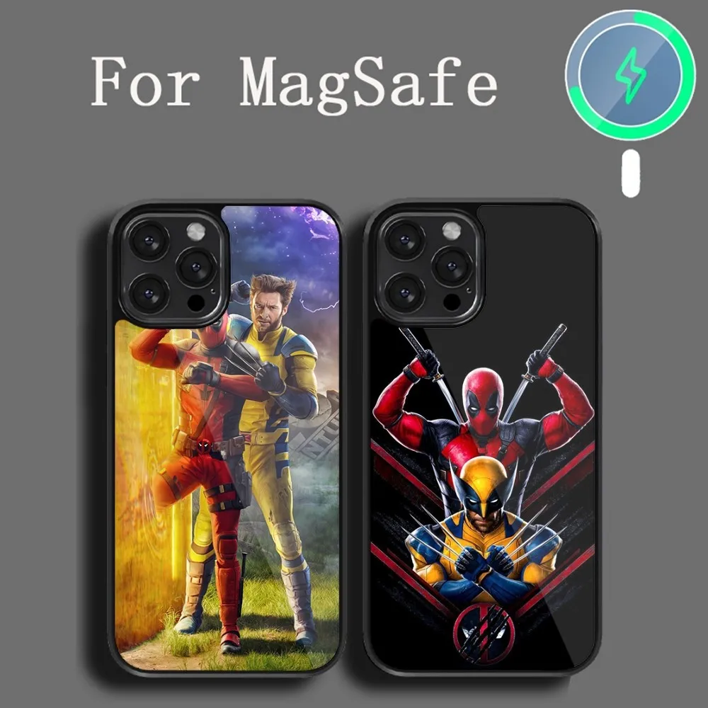 BEAST KINGDOM Deadpool & Wolverine Phone Case For iPhone 14 13 12 11 15 Pro Max Plus Magsafe Magnetic Cover