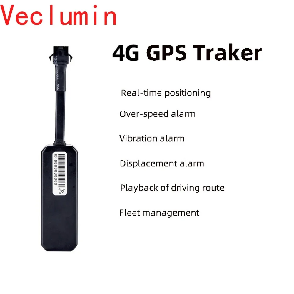 Veclumin 4G Motorcycle Car Truck GPS  CP044 Locator Burglar Alarm Car Wiring GPS Locator Vibration Alarmpower Failure Alarm