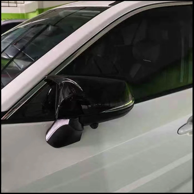 

For Toyota RAV4 RAV-4 2019-2025 Rearview Mirror Cover Cap Sticker Trim With Horn Decoration Car Accessories Auto Styling Parts