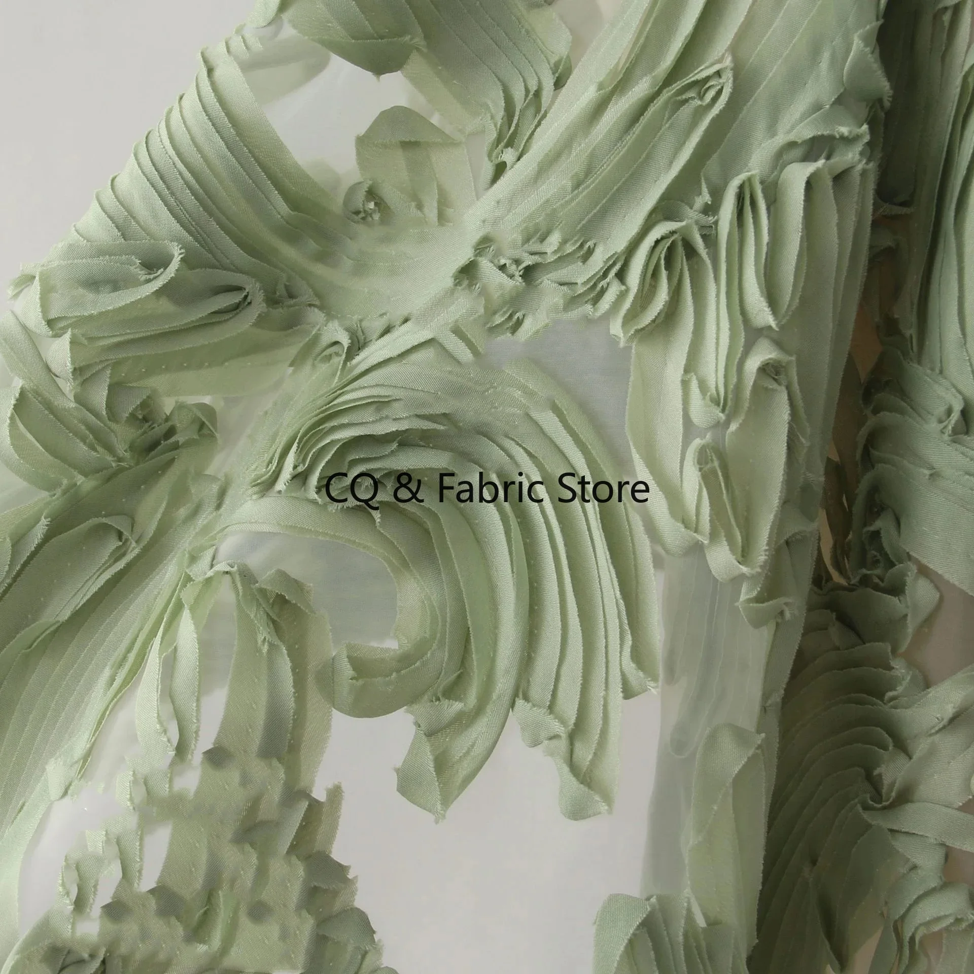 

Large Flower Gauze Mesh Embroidered Fabric Dress Fluffy Skirt Diy Sewing Material Designer Fabric