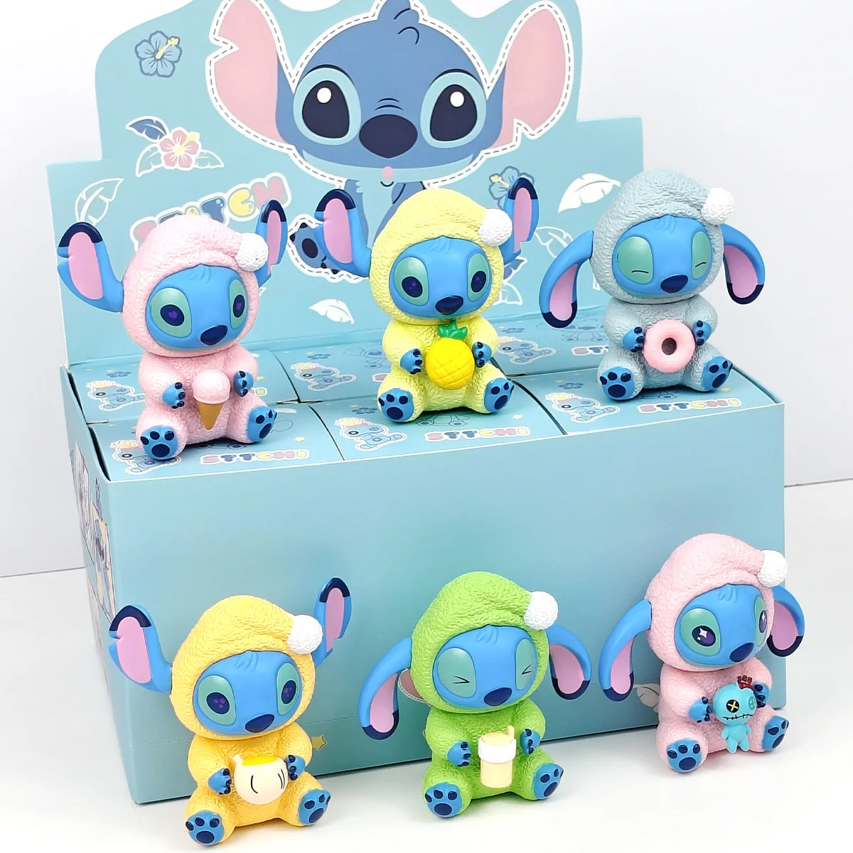 Caja ciega de la serie Stitch Eat Alething Before Sleep, figuras de acción, muñecos, colgante, adorno bonito, caja misteriosa, juguetes sorpresa, regalo