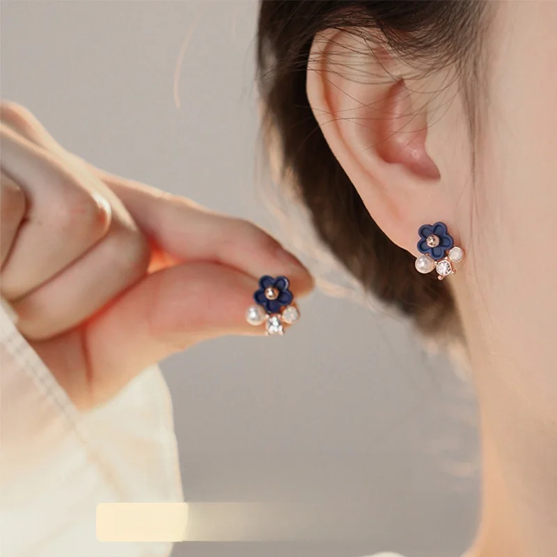 saptefamou-blue-flower-no-hole-mosquito-coil-tray-elegant-cute-ear-cuff-fashionable-jewelry-out-brand-new-fashionable-e