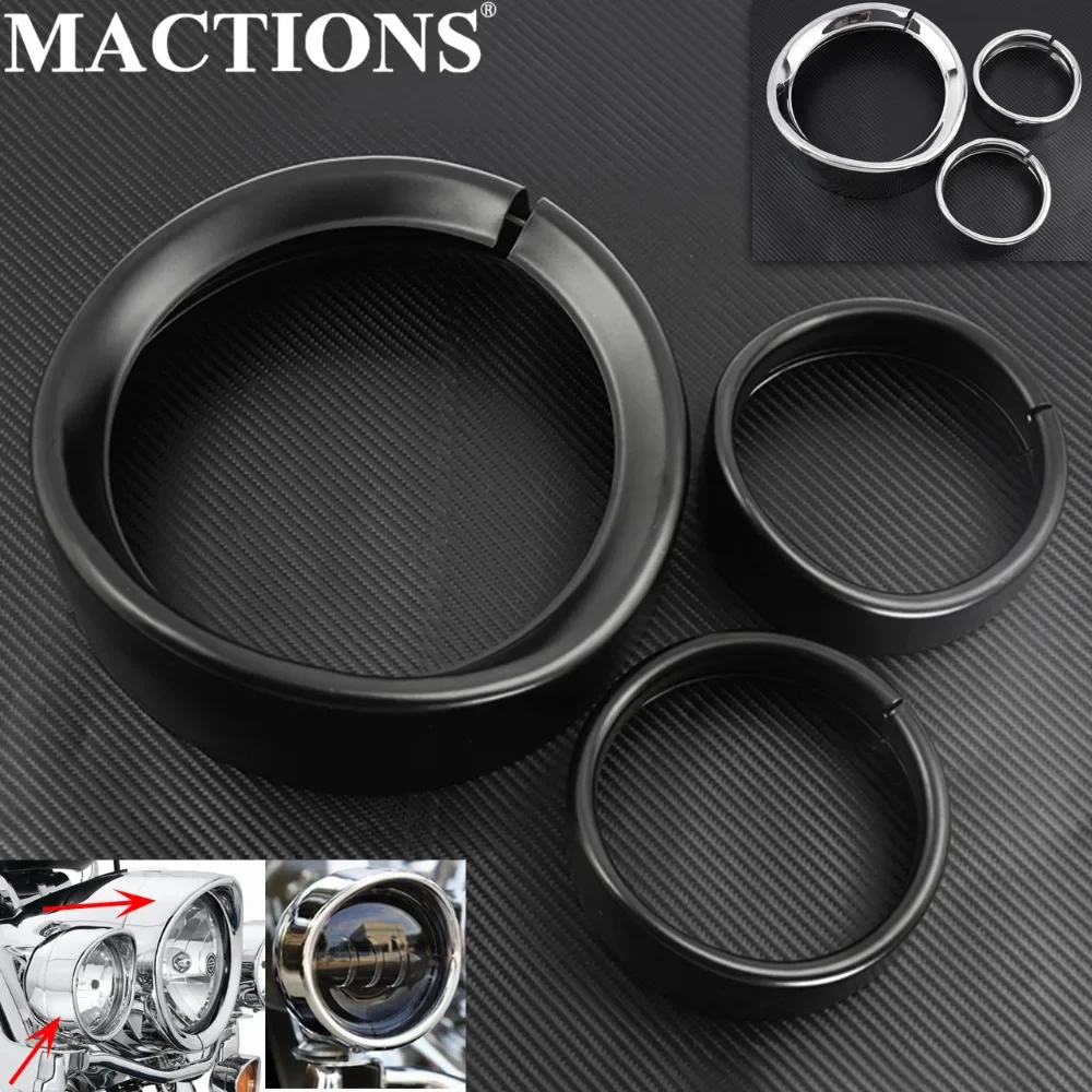 

Motorcycle 4.5 inch LED Auxiliary Fog Light Trim Ring 7" Headlight Ring Trim For Harley Touring Road King Electra Glide Softail