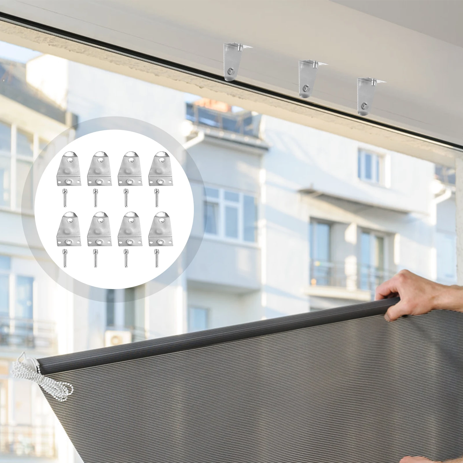 8 مجموعات من بدائل حامل أعمى من الفولاذ المقاوم للصدأ، مسامير دبوس رقيقة ناعمة، سهلة التركيب، ستائر متطابقة قوية وخفيفة الوزن #1