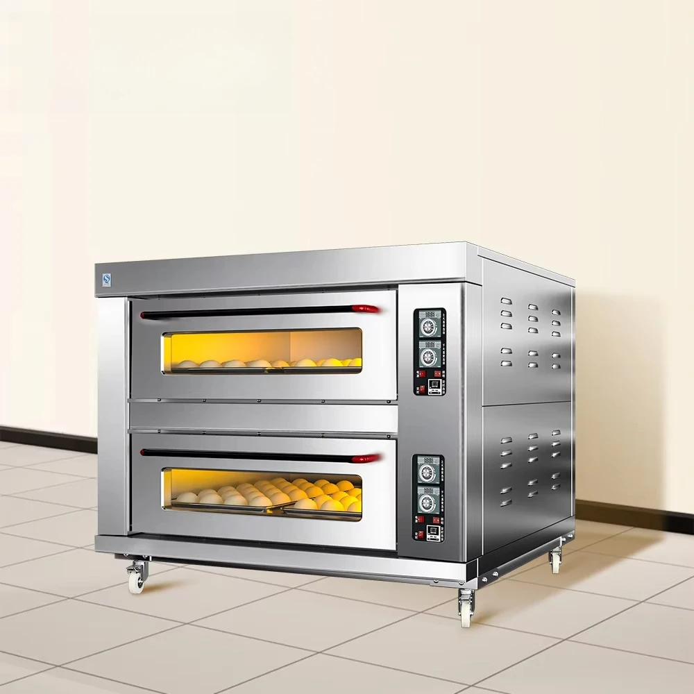 

Kitchen Industrial Machine 2 Deck 4 Tray Commercial Baking Oven Deck Oven Bakery Equipment Bread Toasters & Pizza Ovens