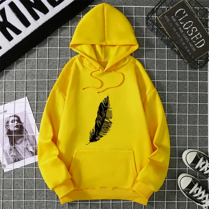 2025 Otoño Invierno Unisex estampado de hojas Sudadera con capucha pareja a juego de manga larga estilo callejero moda mujer Top con capucha