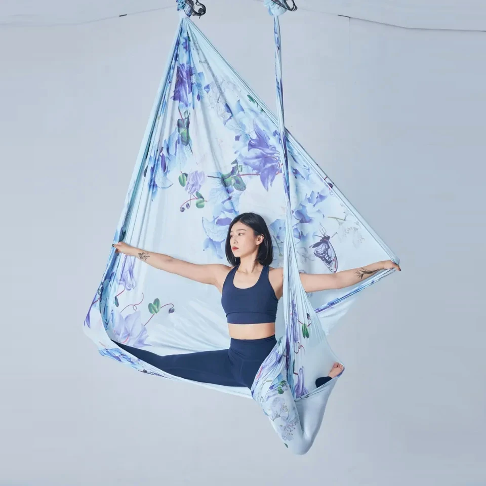 Aerial Yoga Hammock Set 7.7 yards/7M Aerial Silk Fabric Yoga Swing for Antigravity Yoga Inversion