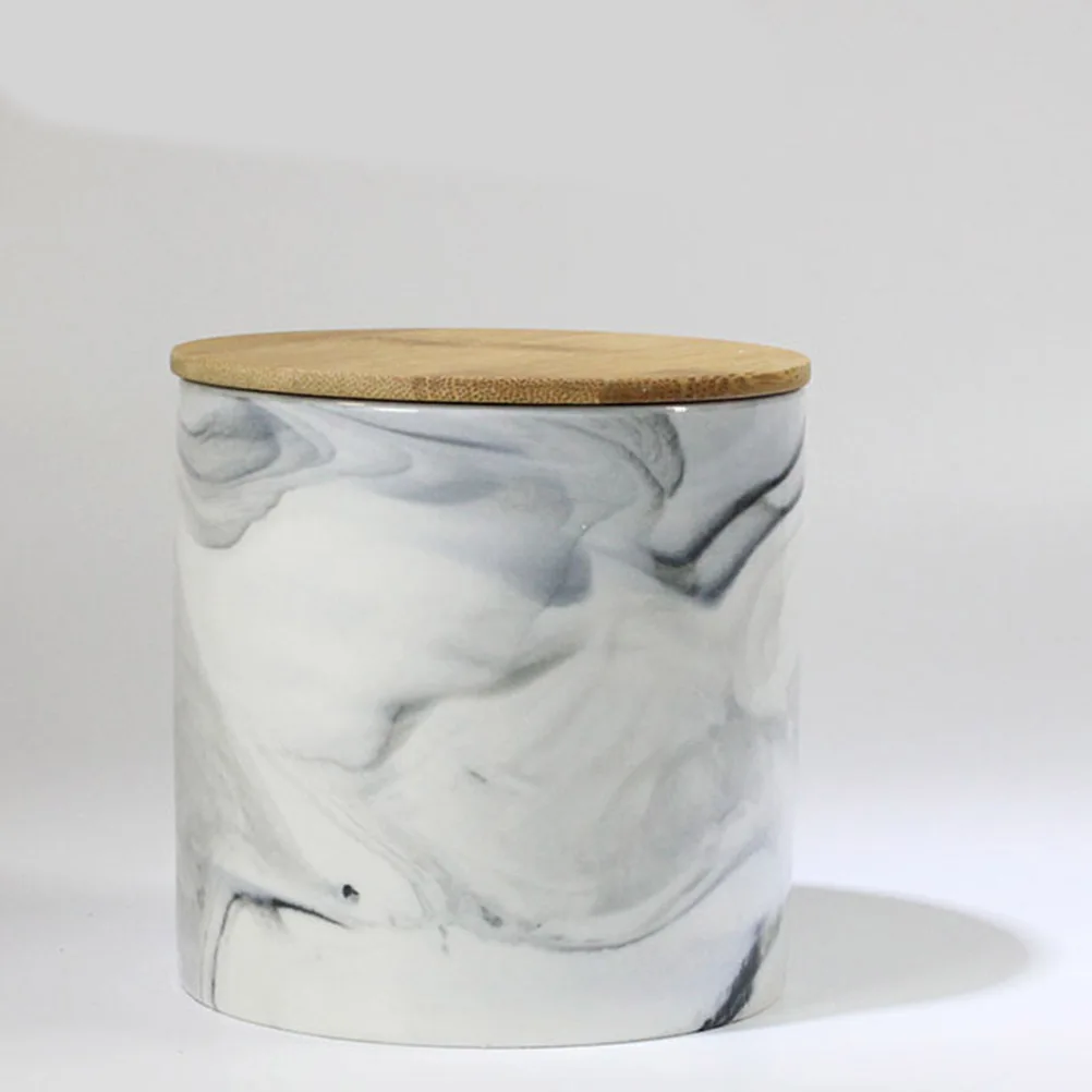 

Heavy Duty Marble Look Food Storage Canister with Tight Seal Lid for Kitchen Pantry Organizing Rice Sugar Salt Snacks and Spices