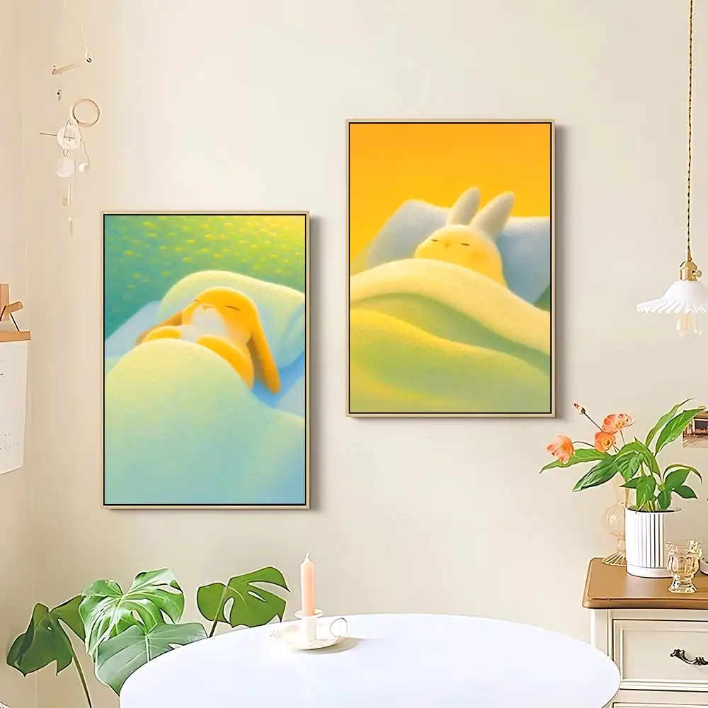 Cute Animals Spring Sleep Series Poster HD art sticky wall waterproof home living room bedroom bar aesthetic decoration