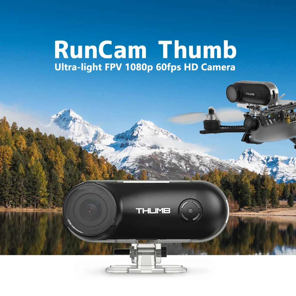 

Top Thumb Mini Camera HD Action FPV 1080P 60FPS 9.8g 150° FOV Built-in Gyro Stabilization