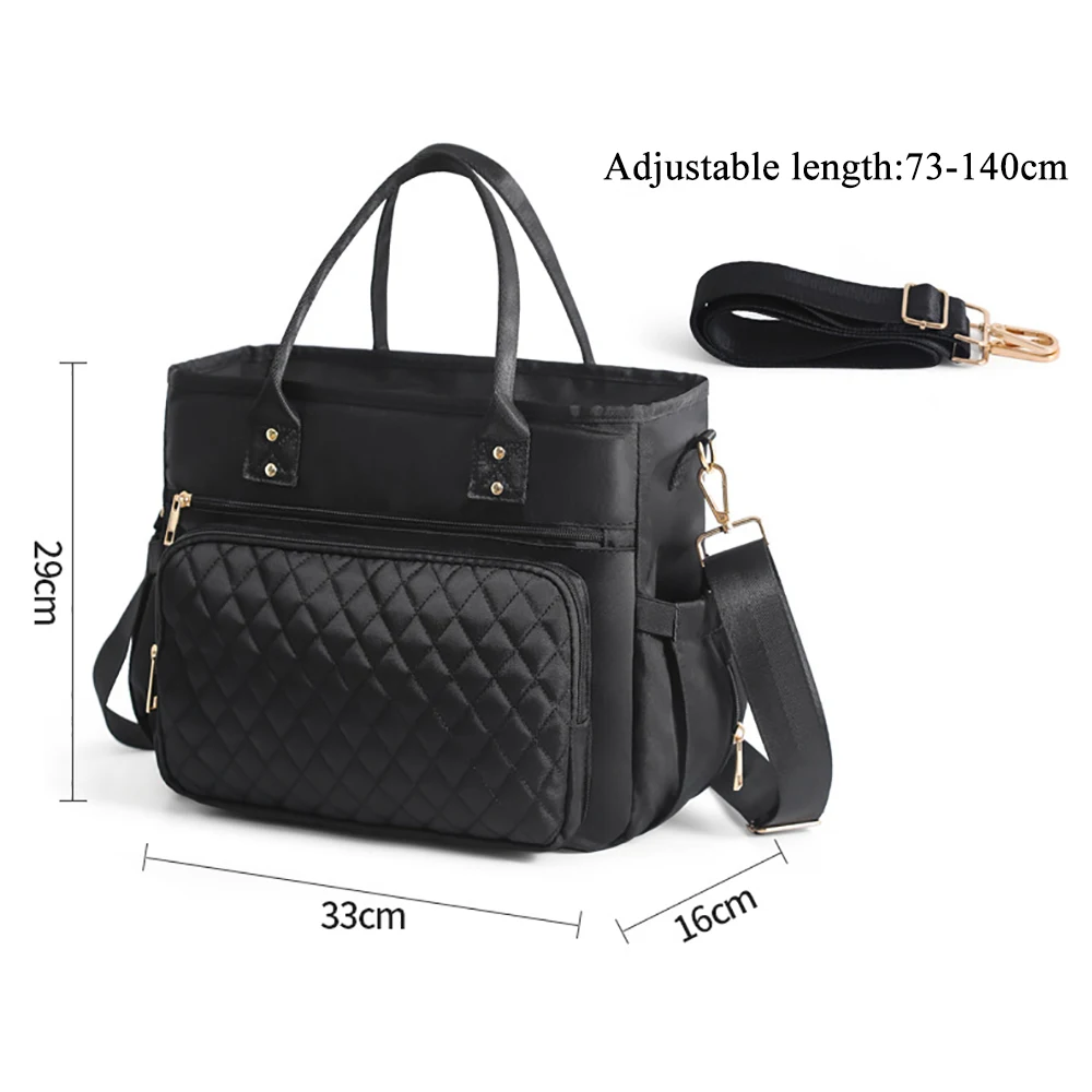 Large Insulated Lunch Bag for Outdoor Camping Women's Nylon Thermal Lunch Bag Work  Leakproof Tote Bags with Storage Pocket