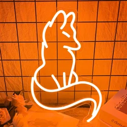 Fox Neon Signs Lampe LED en forme d'animal, Flex Night Light, Home Bedroom Decor, Game Room, Wedding Decoration, 12 Colors